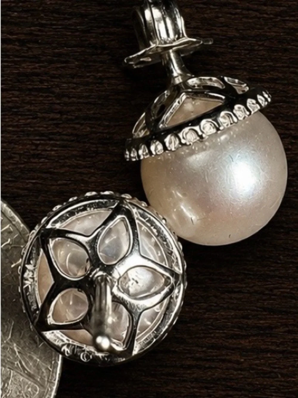 Genuine Akoya Pearl Halo Stud Earrings in 14k White gold and diamonds